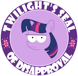 Size: 8300x8100 | Tagged: safe, artist:flizzick, imported from derpibooru, twilight sparkle, pony, seal, absurd resolution, angry, disapproval, frown, no, reaction image, seal of approval, seal of disapproval, simple background, solo, transparent background, vector