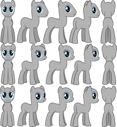 Size: 5000x5386 | Tagged: dead source, safe, artist:fehlung, imported from derpibooru, pony, absurd resolution, bald, base, butt, eyelashes, female, looking at you, male, mare, plot, reference, simple background, smiling, smiling at you, stallion, template, transparent background, turnaround, vector