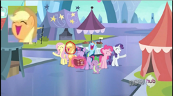 Size: 1169x653 | Tagged: safe, imported from derpibooru, screencap, applejack, fluttershy, pinkie pie, rainbow dash, rarity, spike, twilight sparkle, season 3, the crystal empire, spoiler:s03, faic, mane seven, wat, weirdface