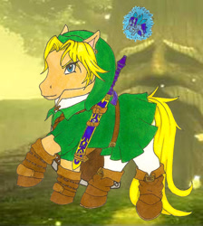 Size: 900x1003 | Tagged: safe, artist:jlou-cherry, imported from derpibooru, g1, link, navi, ponified, the legend of zelda