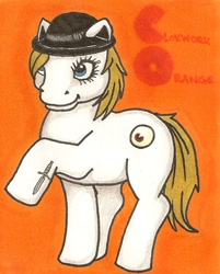 Size: 836x1040 | Tagged: safe, artist:jlou-cherry, imported from derpibooru, a clockwork orange, g1, ponified