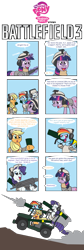 Size: 2550x7560 | Tagged: safe, artist:inspectornills, imported from derpibooru, applejack, rarity, twilight sparkle, battlefield 3, comic, gun