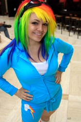 Size: 2592x3888 | Tagged: safe, imported from derpibooru, rainbow dash, human, cosplay, irl, irl human, photo, solo