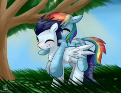 Size: 1234x953 | Tagged: safe, artist:chibicatsartits, imported from derpibooru, rainbow dash, soarin', female, male, shipping, soarindash, straight