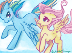 Size: 800x587 | Tagged: safe, artist:irinya, imported from derpibooru, fluttershy, rainbow dash