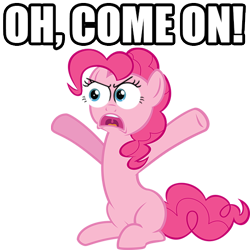 Size: 512x512 | Tagged: safe, imported from derpibooru, pinkie pie, image macro, oh come on, reaction image, special eyes