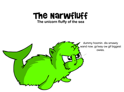 Size: 1200x892 | Tagged: safe, artist:peanutbutter, imported from derpibooru, fluffy pony, narwhal, narfluff, sea fluffies, smarty friend