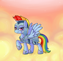 Size: 772x754 | Tagged: safe, artist:m0rganic, imported from derpibooru, rainbow dash, armor, crystal guard armor