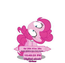 Size: 617x597 | Tagged: safe, imported from derpibooru, pinkie pie, too many pinkie pies, animated, clock, female, flash, pinkie clock