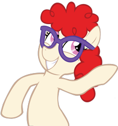 Size: 1550x1650 | Tagged: safe, imported from derpibooru, twist, pony, female, glasses, oh u, oh you, simple background, smiling, solo, transparent background