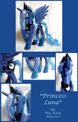 Size: 2448x3832 | Tagged: safe, artist:deekary, imported from derpibooru, princess luna, pony, brushable, custom, customized toy, irl, photo, solo, toy