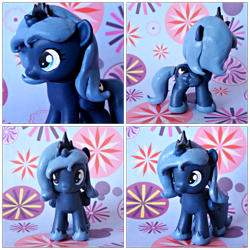 Size: 1024x1024 | Tagged: safe, artist:claytacular, imported from derpibooru, princess luna, pony, brushable, custom, customized toy, female, filly, irl, photo, solo, toy, woona, younger