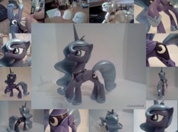 Size: 1600x1190 | Tagged: safe, artist:groovebird, imported from derpibooru, princess luna, pony, custom, customized toy, irl, photo, raised hoof, sculpture, solo