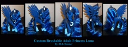 Size: 3488x1296 | Tagged: safe, artist:gryphyn-bloodheart, imported from derpibooru, princess luna, pony, brushable, custom, customized toy, irl, photo, solo, toy