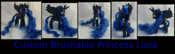 Size: 4000x1252 | Tagged: safe, artist:gryphyn-bloodheart, imported from derpibooru, princess luna, pony, brushable, custom, customized toy, irl, photo, solo, toy