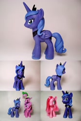 Size: 700x1050 | Tagged: safe, artist:oak23, imported from derpibooru, pinkie pie, princess luna, spike, twilight sparkle, pony, brushable, custom, customized toy, irl, photo, pinkamena diane pie, s1 luna, toy