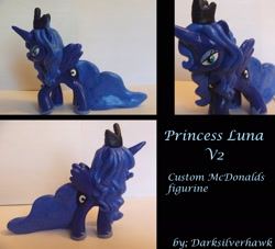 Size: 2200x2000 | Tagged: safe, artist:darksilverhawk, imported from derpibooru, princess luna, pony, custom, customized toy, irl, mcdonald's, photo, solo, toy