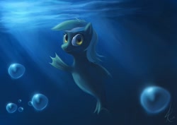 Size: 880x622 | Tagged: safe, artist:grissaecrim, artist:raikoh, imported from derpibooru, lyra heartstrings, sea pony, seapony lyra, solo, underwater