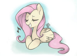 Size: 750x545 | Tagged: safe, artist:soulspade, imported from derpibooru, fluttershy, cute, shyabetes, singing