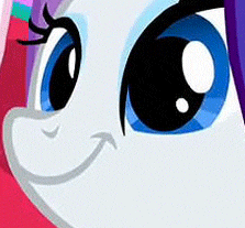 Size: 223x207 | Tagged: safe, imported from derpibooru, screencap, rarity, pony, animated, bust, female, portrait, seizure warning, smiling, solo, vibrating