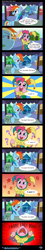 Size: 2948x16334 | Tagged: safe, artist:blood-asp0123, imported from derpibooru, pinkie pie, rainbow dash, comic, do you want this cake, flugelhorn, harry partridge, jester, jester pie, nicolas cage, parody, reference, trolling