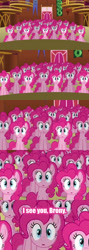 Size: 1280x3600 | Tagged: safe, imported from derpibooru, screencap, pinkie pie, too many pinkie pies, fourth wall, text