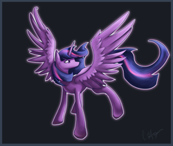 Size: 950x801 | Tagged: safe, artist:jolticune, imported from derpibooru, twilight sparkle, alicorn, pony, beautiful, female, gray background, mare, older, older twilight, simple background, solo, spread wings, twilight sparkle (alicorn), wings