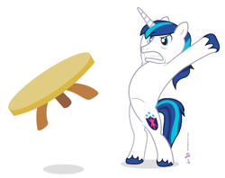 Size: 450x357 | Tagged: safe, artist:dm29, imported from derpibooru, shining armor, pony, male, meme, simple background, solo, table, table flip, vector, white background