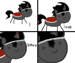 Size: 1200x1000 | Tagged: safe, artist:fantasyglow, edit, imported from derpibooru, king sombra, 1000 hours in ms paint, c:, cute, meme, ms paint, smiling, sombradorable, stairs, stick figure, that pony sure does love stairs