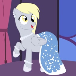 Size: 412x412 | Tagged: safe, artist:paper-doodle, imported from derpibooru, derpy hooves, pegasus, pony, clothes, dress, female, gala dress, mare