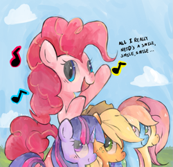 Size: 759x733 | Tagged: safe, artist:sunomii, imported from derpibooru, applejack, fluttershy, pinkie pie, rainbow dash, twilight sparkle