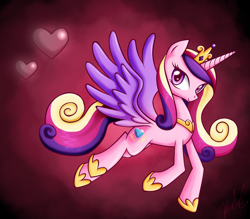 Size: 1064x934 | Tagged: safe, artist:sanraia, imported from derpibooru, princess cadance, alicorn, pony, cute, female, heart, looking at you, mare, solo