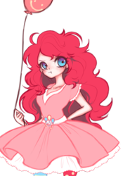 Size: 546x700 | Tagged: safe, imported from derpibooru, pinkie pie, human, ask young pinkamena, balloon, humanized