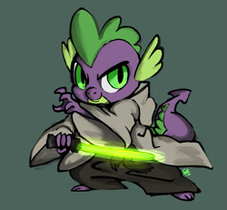 Size: 975x902 | Tagged: safe, artist:parallelotelegram, imported from derpibooru, spike, star wars, yoda