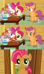 Size: 1280x2160 | Tagged: safe, artist:capnpea, edit, edited screencap, imported from derpibooru, screencap, apple bloom, babs seed, scootaloo, sweetie belle, earth pony, pegasus, pony, unicorn, one bad apple, cannibalism, comic, disembodied head, female, filly, plate