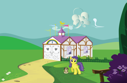 Size: 5181x3399 | Tagged: safe, artist:belldandychan, imported from derpibooru, brandy, lemon drop, pony, female, g1, show stable, solo, vector