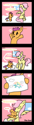 Size: 640x2305 | Tagged: safe, artist:raincupcake, imported from derpibooru, fluttershy, scootaloo, pony, baby, baby pony, comic, cute, diaper, drawing, filly, fluttermom, foal