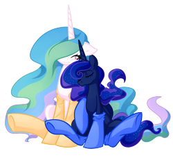 Size: 1300x1200 | Tagged: dead source, safe, artist:rainbowscreen, imported from derpibooru, princess celestia, princess luna, clothes, simple background, sisters, sitting, socks