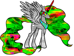 Size: 1194x911 | Tagged: safe, artist:mie woharu, imported from derpibooru, oc, oc only, alicorn, pony, alicorn oc, gaudy!, glitch