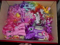 Size: 960x720 | Tagged: safe, imported from derpibooru, applejack, pinkie pie, princess luna, rainbow dash, twilight sparkle, alicorn, earth pony, pegasus, pony, unicorn, brushable, female, irl, mare, photo, toy