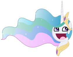 Size: 2196x1716 | Tagged: safe, artist:elcomber, imported from derpibooru, princess celestia, pony, awesome face, female, mare, simple background, solo, transparent background, vector