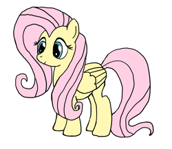 Size: 2245x1945 | Tagged: safe, artist:nyax, imported from derpibooru, fluttershy, pony, female, mare, simple background, smiling, solo, standing, white background