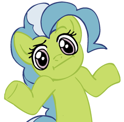 Size: 930x913 | Tagged: safe, artist:imaplode, imported from derpibooru, tealove, earth pony, pony, :i, looking at you, shrug, shrugpony, simple background, solo, white background