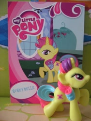 Size: 480x640 | Tagged: safe, artist:twilightberry, imported from derpibooru, honeybelle, pony, collector card, irl, official, photo, solo, toy