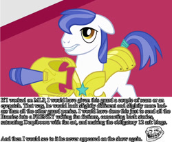 Size: 1281x1055 | Tagged: safe, edit, edited screencap, imported from derpibooru, screencap, earth pony, pony, armor, helmet, male, royal guard, solo, stallion, text, trollface