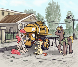 Size: 1280x1096 | Tagged: safe, artist:agm, imported from derpibooru, earth pony, pony, cart, drink, kvass, russian, soviet, trailer, vendor
