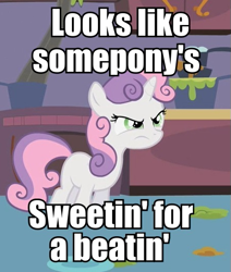 Size: 453x534 | Tagged: safe, imported from derpibooru, sweetie belle, angry, image macro, looks like somepony's, solo, sweetie belle is not amused