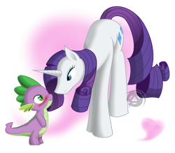 Size: 1280x1121 | Tagged: safe, artist:erinkarsath, artist:eternanyx-art, imported from derpibooru, rarity, spike, blushing, female, male, shipping, sparity, straight