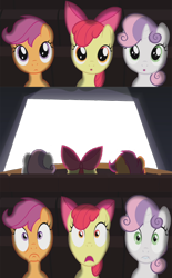 Size: 800x1290 | Tagged: safe, imported from derpibooru, apple bloom, scootaloo, sweetie belle, cutie mark crusaders, exploitable, exploitable meme, meme, template, theater meme