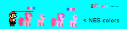 Size: 908x208 | Tagged: safe, artist:lightningbolt, imported from derpibooru, pinkie pie, pony, mario, pixel art, sprite, super mario bros., super mario bros. 3